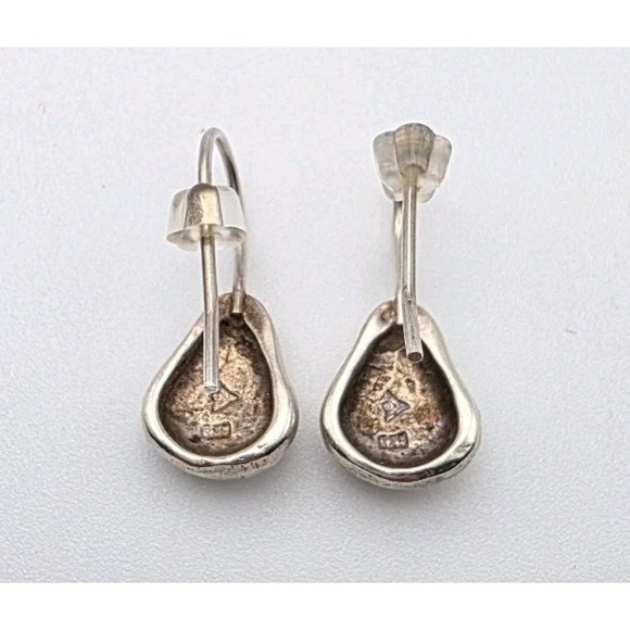 Vtg SILPADA Earrings Teardrop 925 Sterling Silver Textured Signed FREE $HIPPING! - Picture 3 of 7